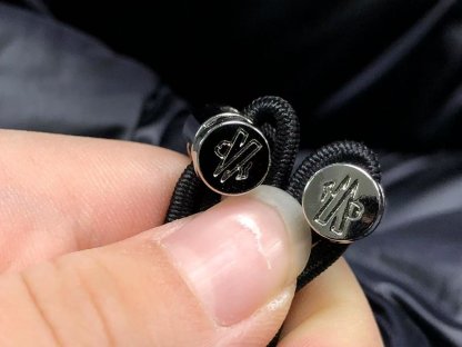 Moncler Logo Shiny Puffer Jacket Dark Navy