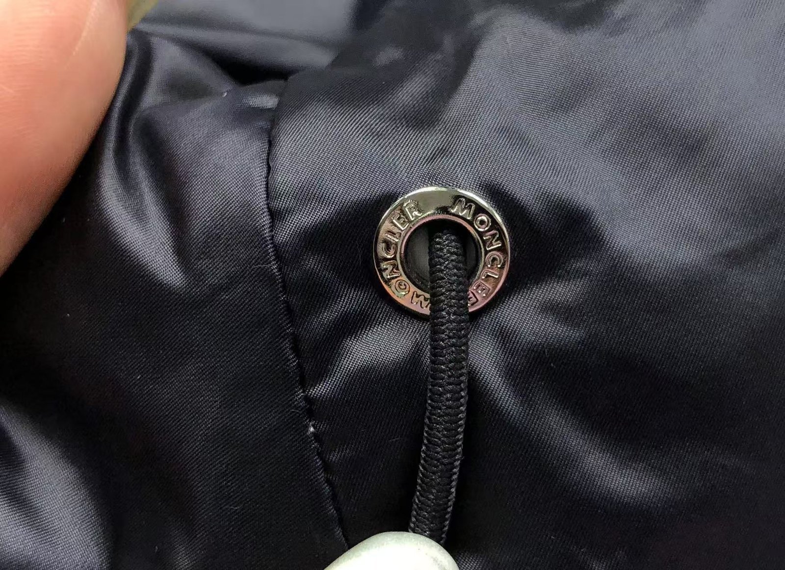 Moncler Logo Shiny Puffer Jacket Dark Navy