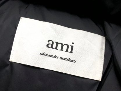 Ami Logo Puffer Jacket Grey