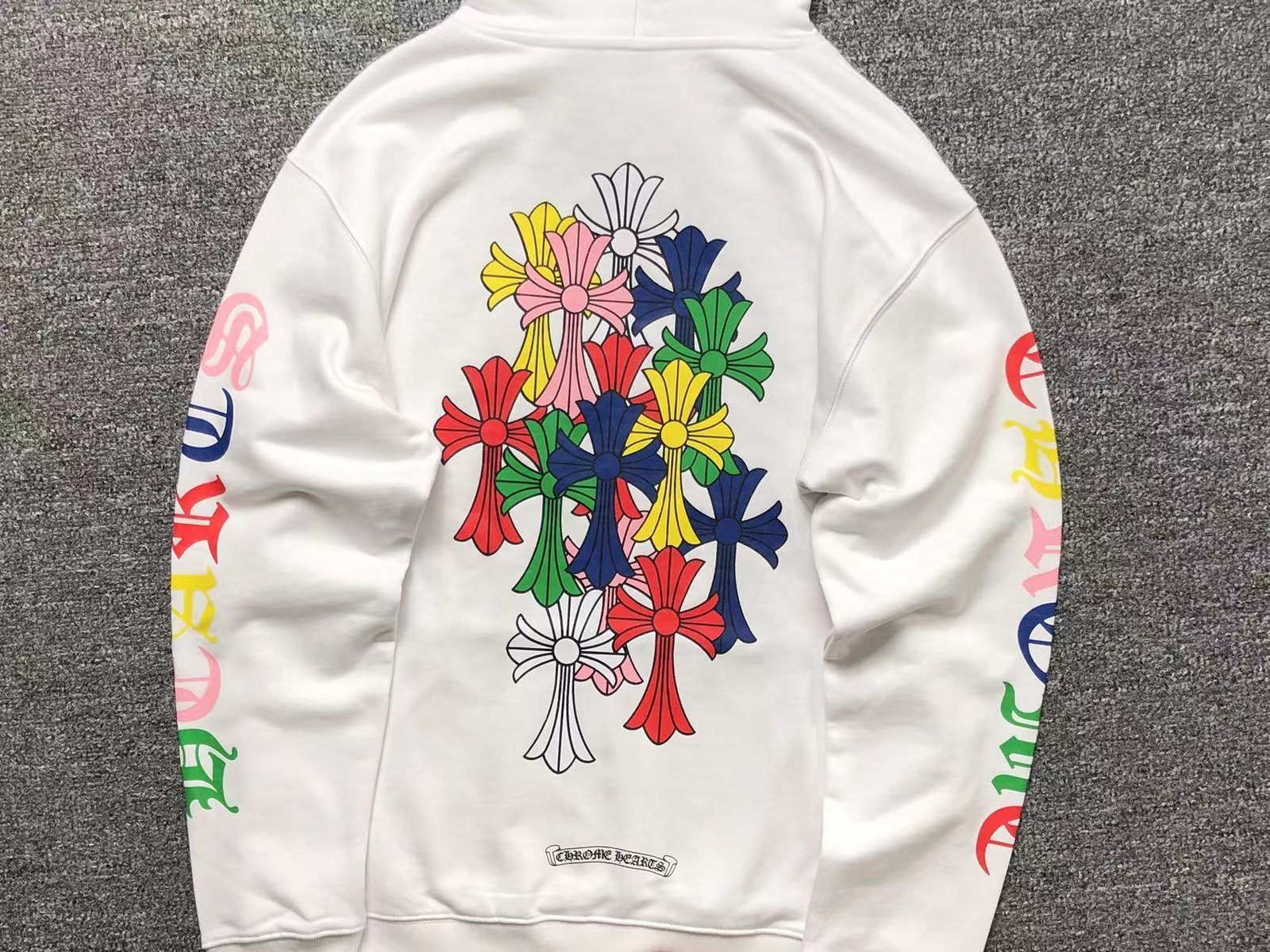 Chrome Hearts Colorfull Crosses Hoodie White