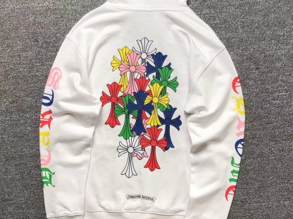 Chrome Hearts Colorfull Crosses Hoodie White