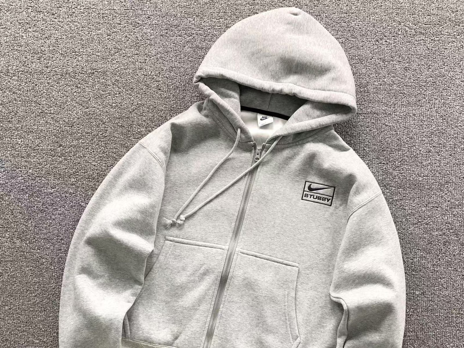 Nike x Stussy Washed Fleece Hoodie Grey