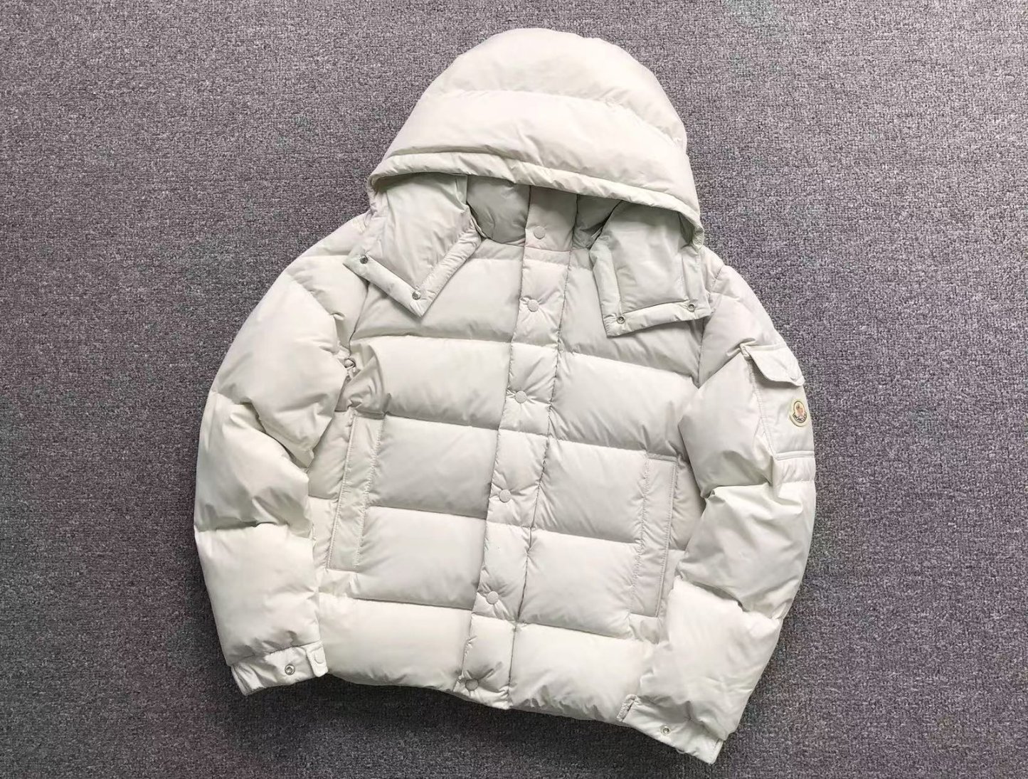 Moncler Logo Puffer Jacket White