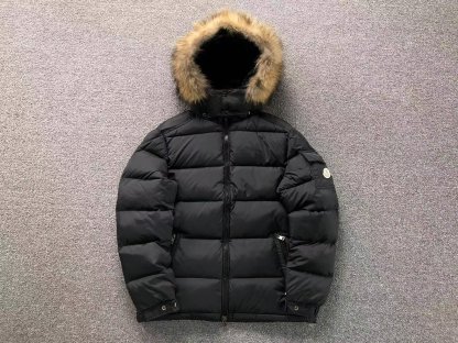 Moncler Faux Logo Puffer Jacket Black