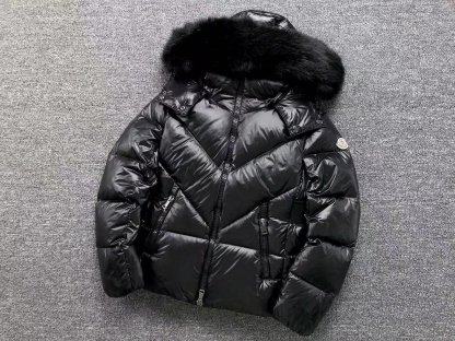 Moncler Faux Logo Puffer Jacket Black