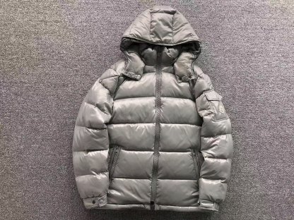 Moncler Logo Puffer Jacket Grey
