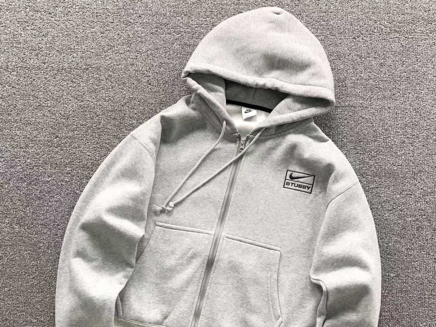 Nike x Stussy Washed Fleece Hoodie Grey