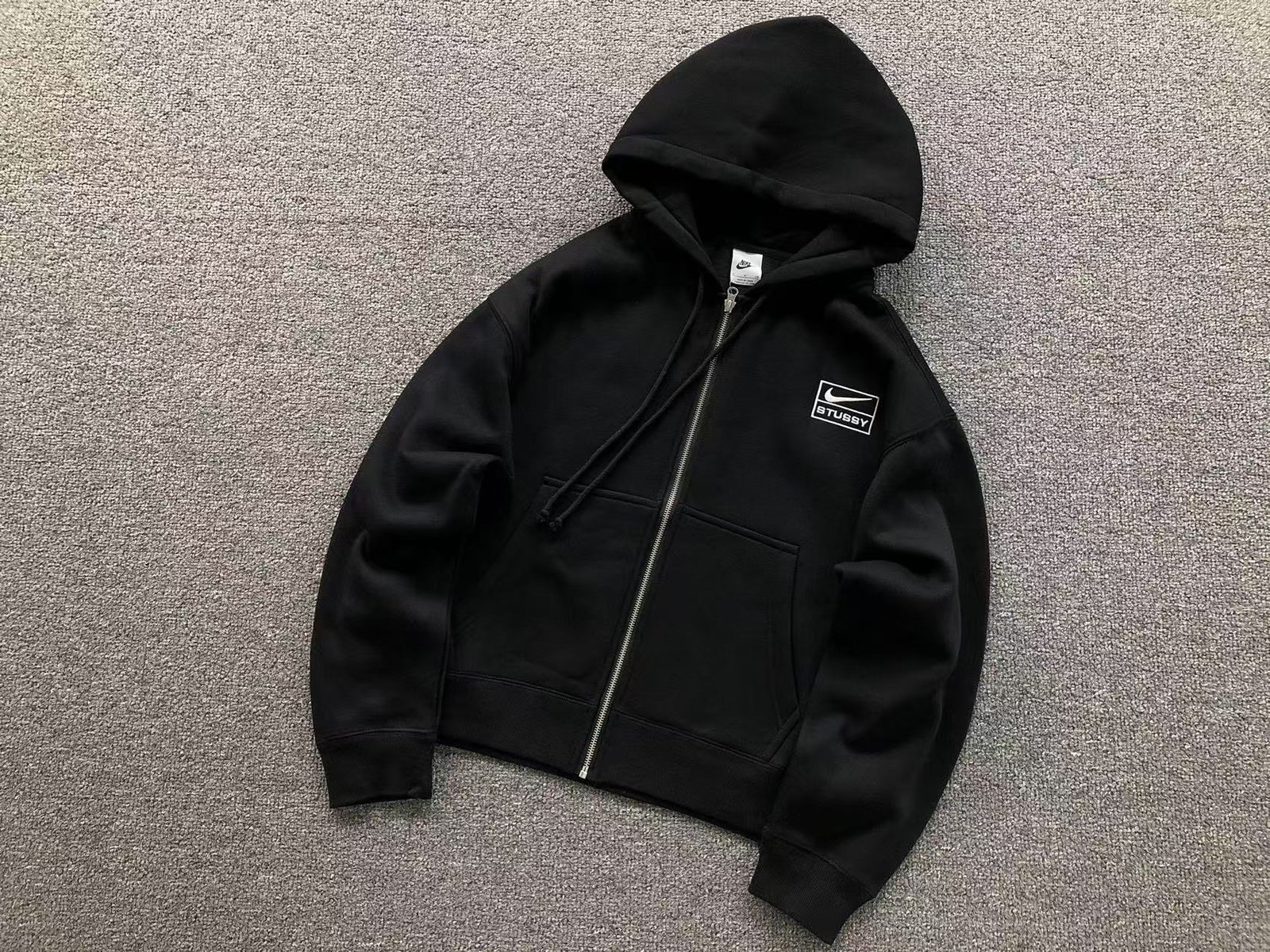 Nike x Stussy Washed Fleece Hoodie Black
