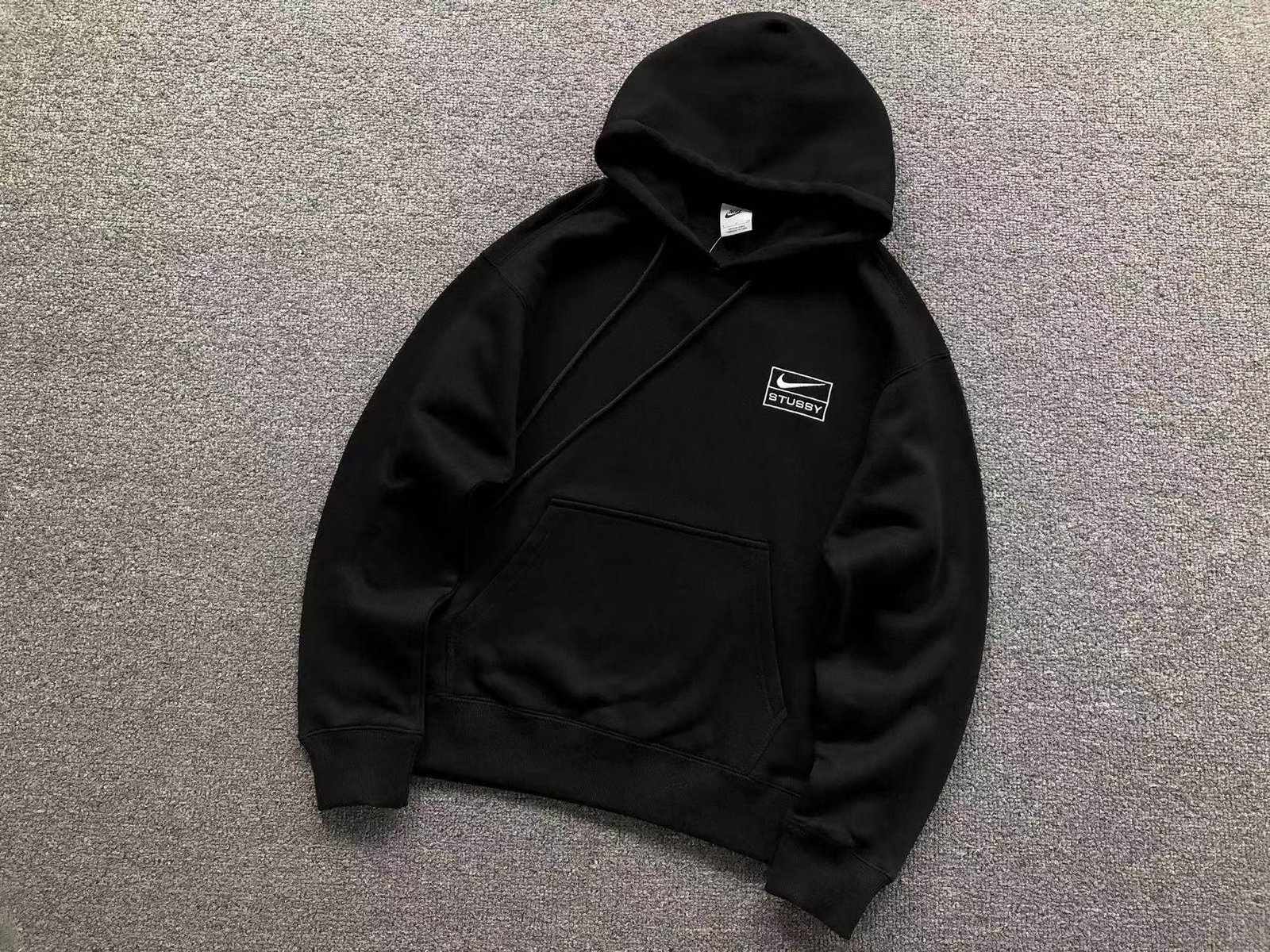 Nike x Stussy Washed Fleece Hoodie Black
