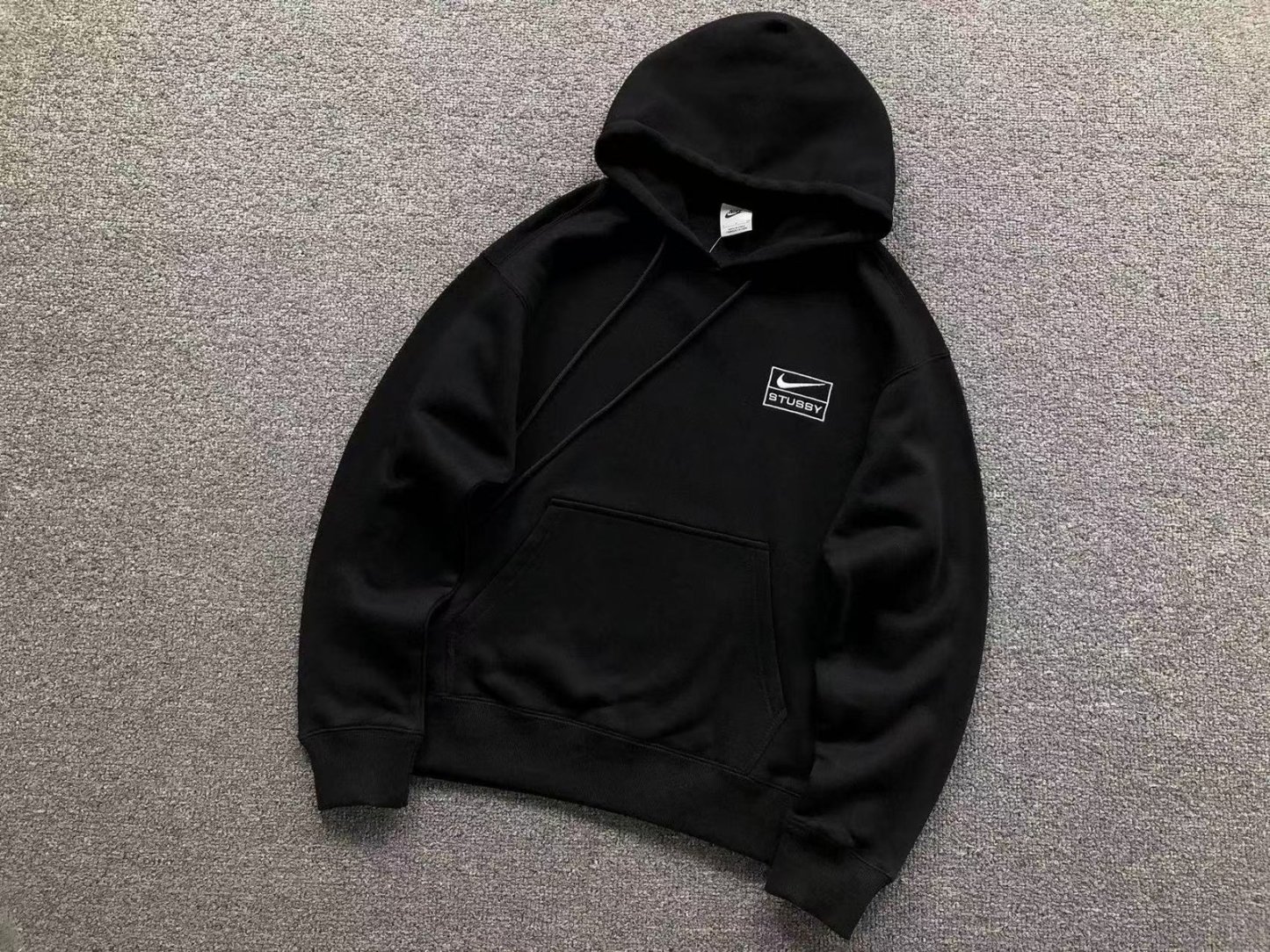 Nike x Stussy Washed Fleece Hoodie Black