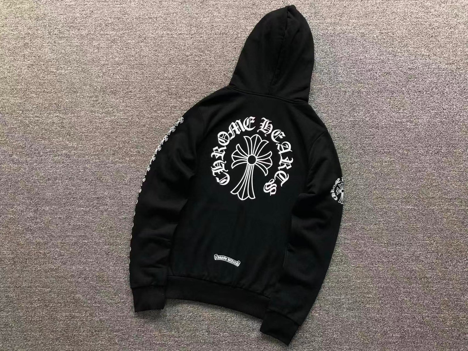 Chrome Hearts Logo Zip Up Hoodie Black