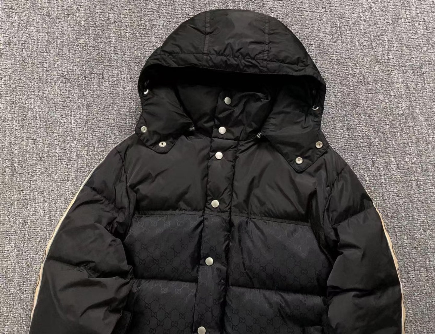 Gucci Pattern Logo Puffer Black