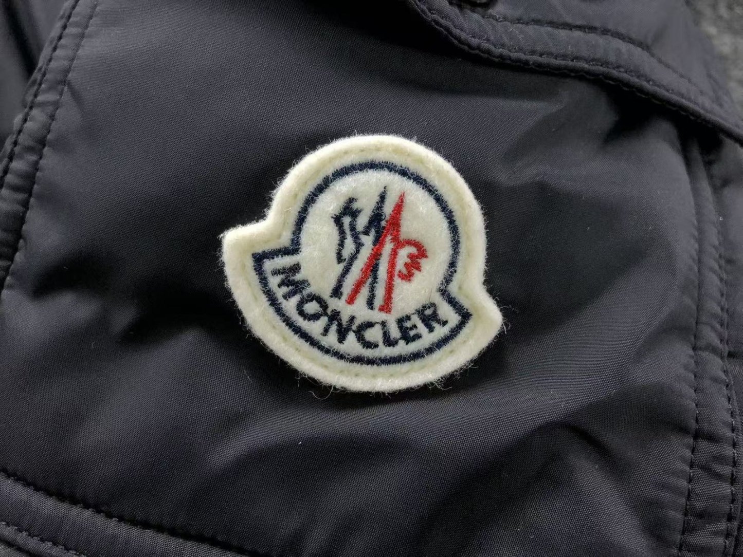 Moncler Faux Logo Puffer Jacket Black