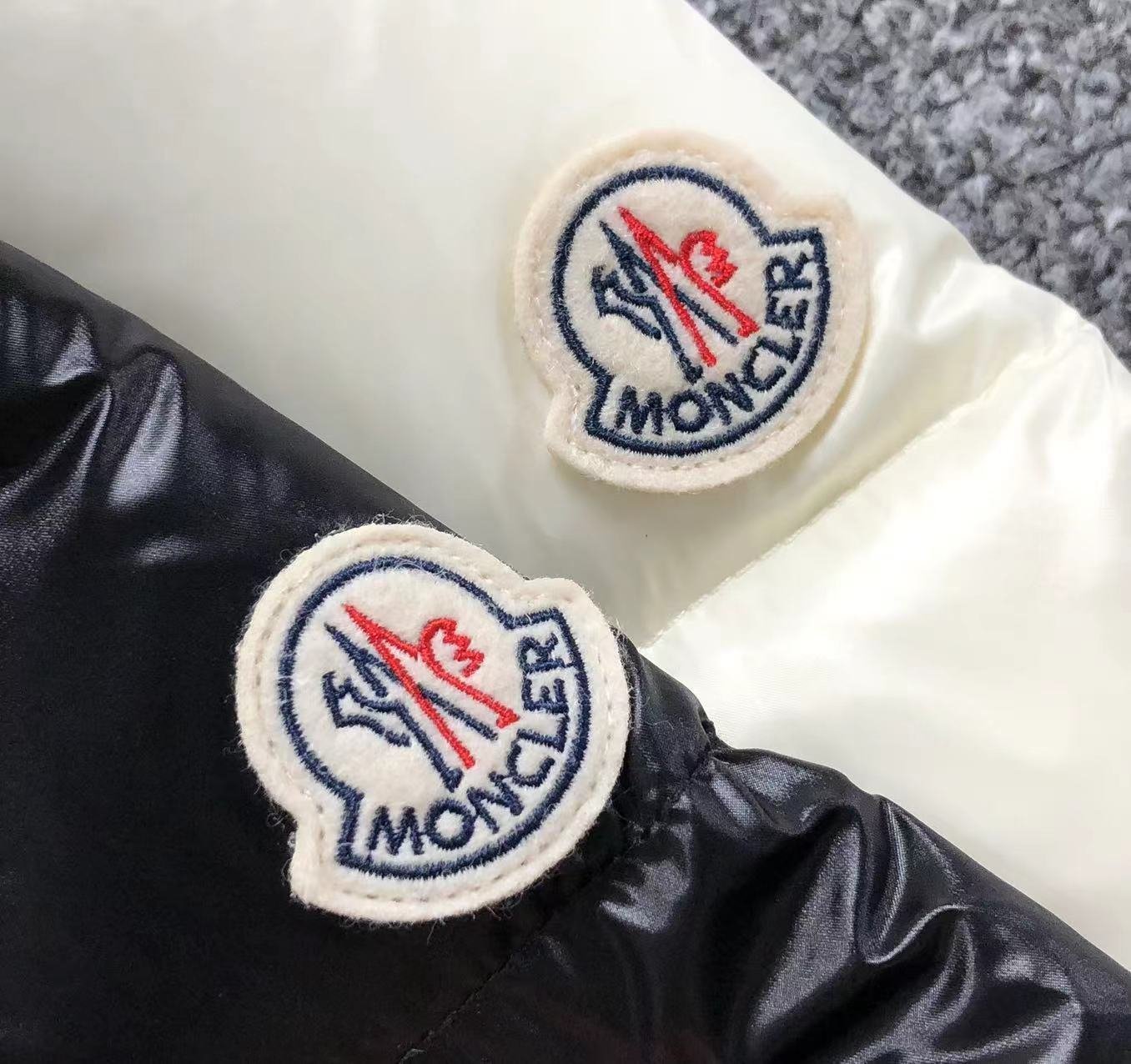 Moncler Faux Logo Puffer Jacket Black