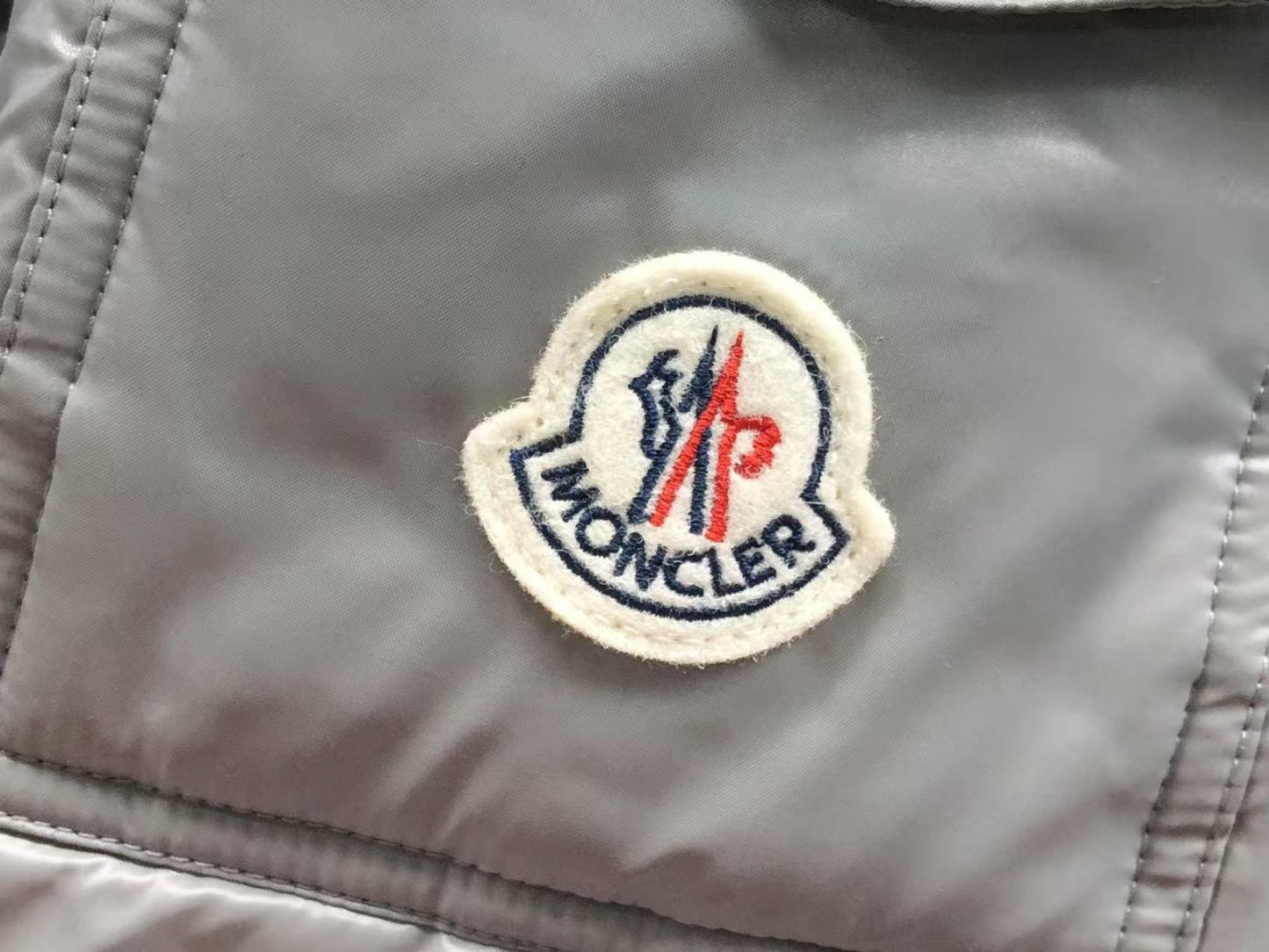 Moncler Logo Puffer Jacket Grey