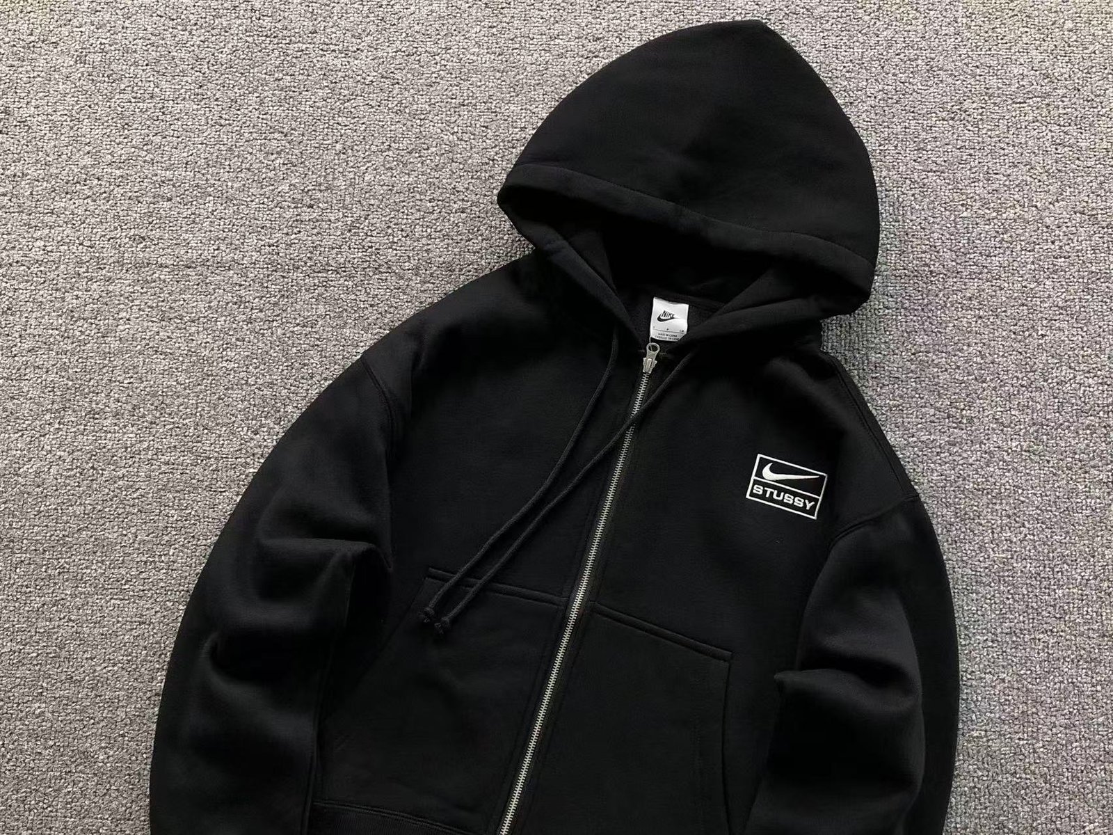 Nike x Stussy Washed Fleece Hoodie Black
