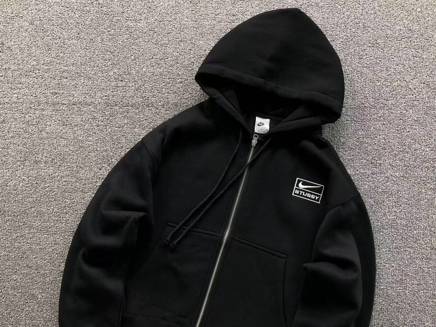 Nike x Stussy Washed Fleece Hoodie Black