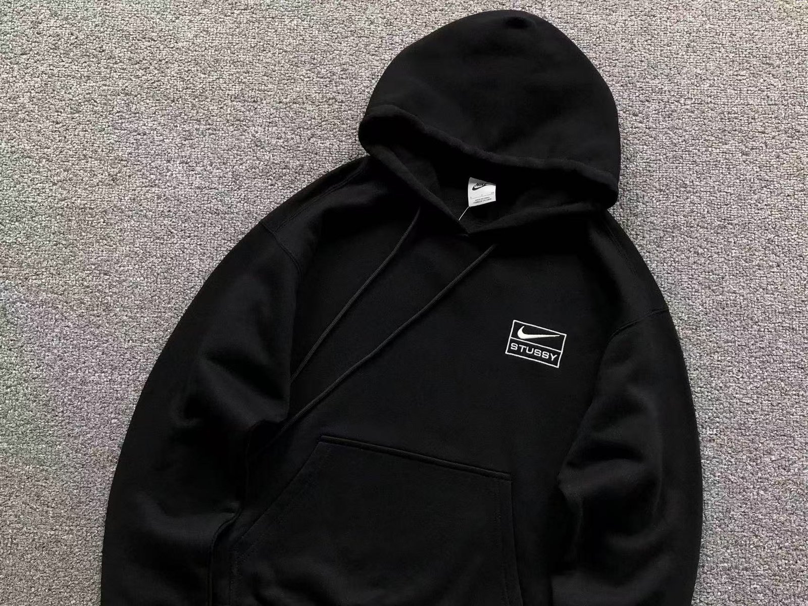 Nike x Stussy Washed Fleece Hoodie Black