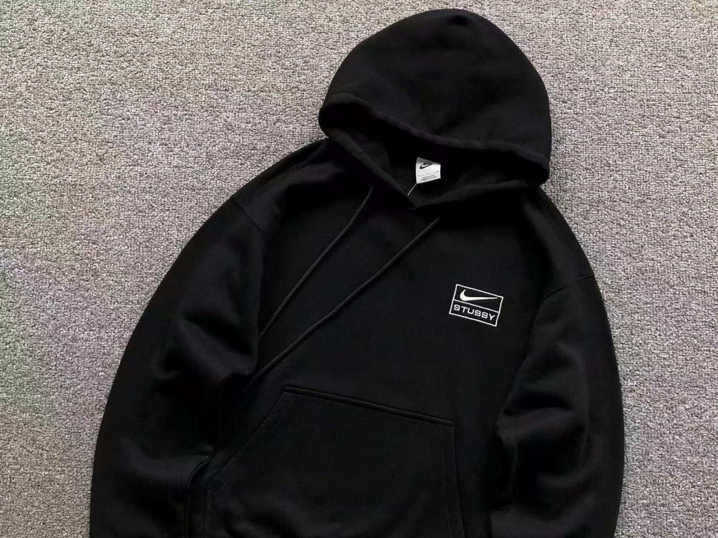 Nike x Stussy Washed Fleece Hoodie Black