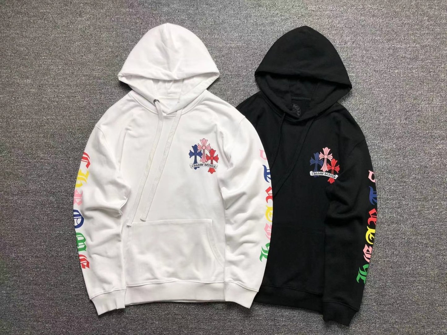 Chrome Hearts Colorfull Crosses Hoodie White