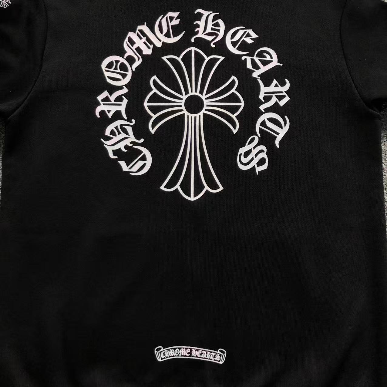 Chrome Hearts Logo Zip Up Hoodie Black