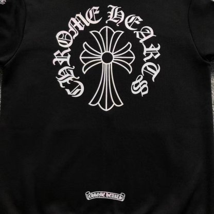 Chrome Hearts Logo Zip Up Hoodie Black
