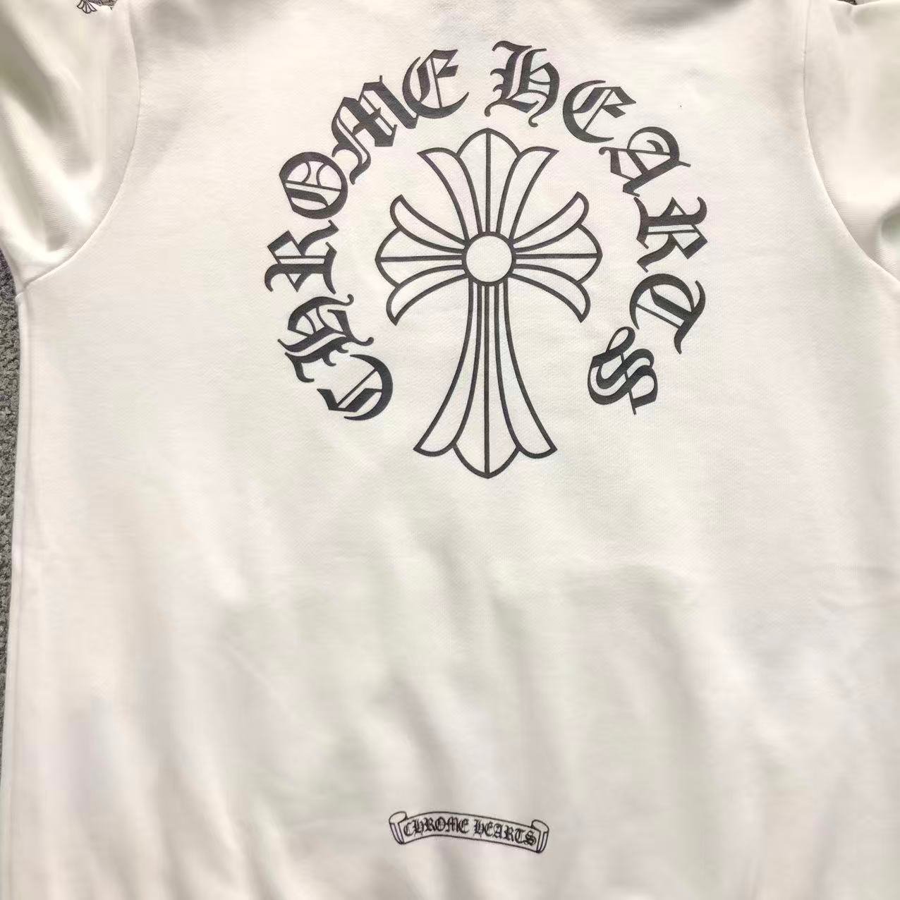 Chrome Hearts Logo Zip Up Hoodie White