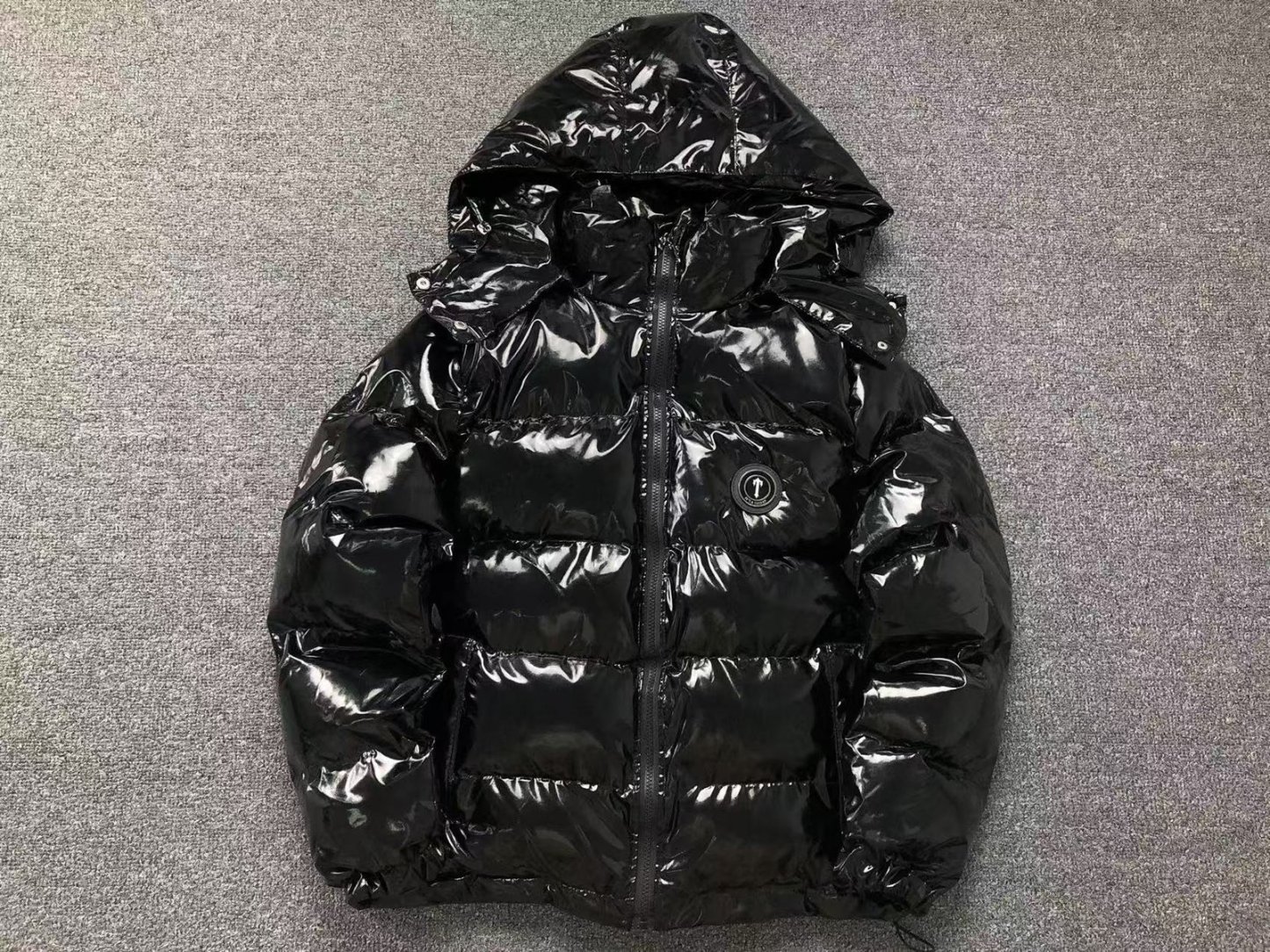 Trapstar Irongate Hooded Puffer Jacket Shiny Black