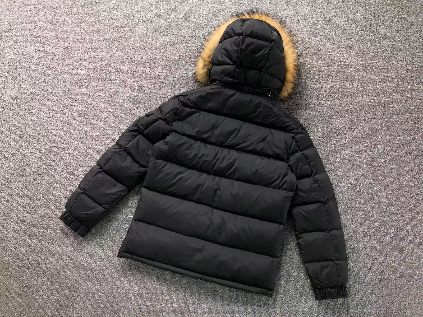 Moncler Faux Logo Puffer Jacket Black