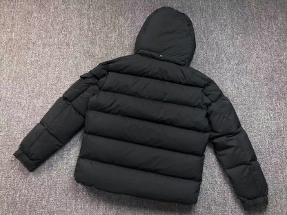 Moncler Logo Hooded Puffer Jacket Black