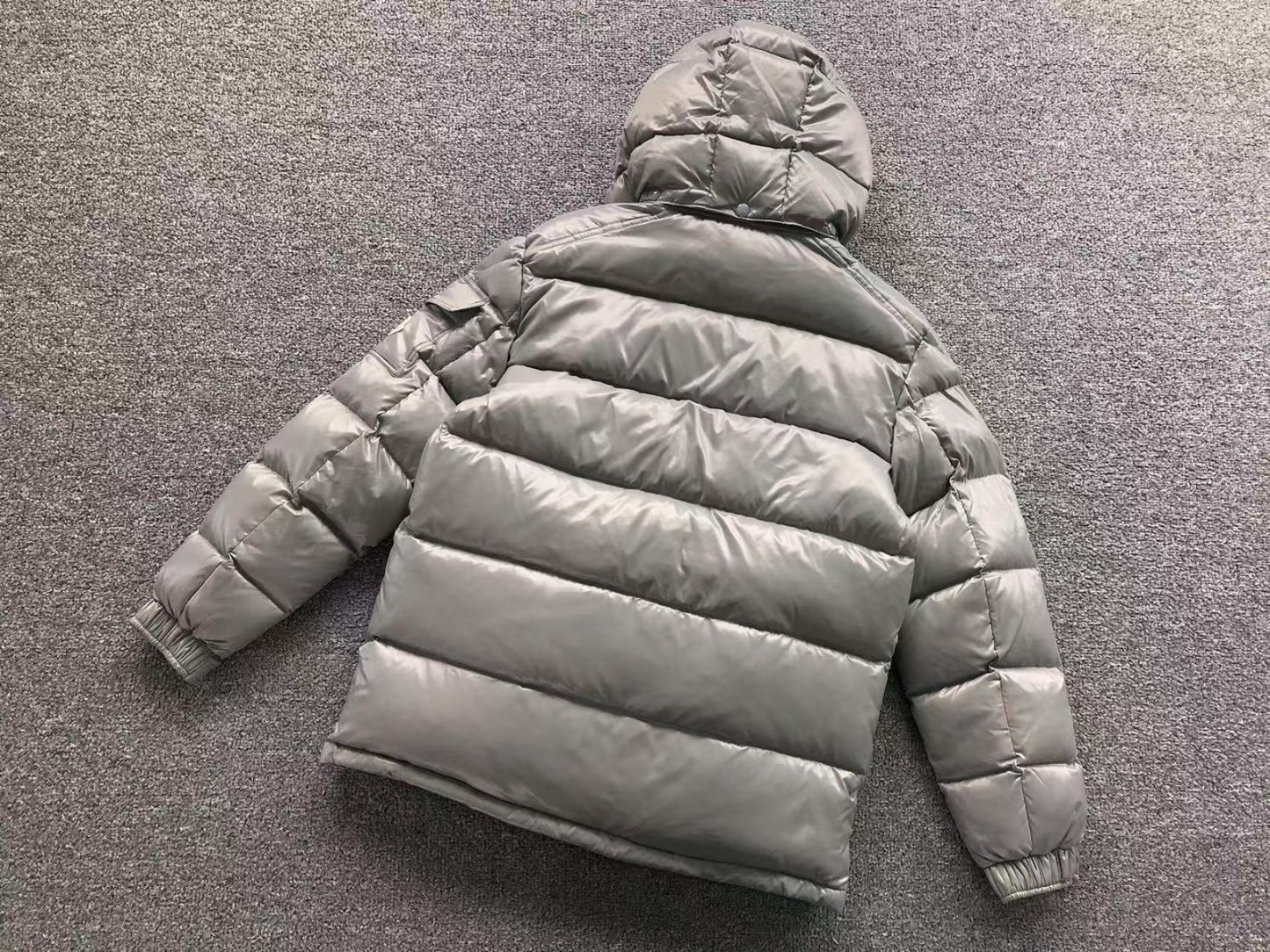 Moncler Logo Puffer Jacket Grey