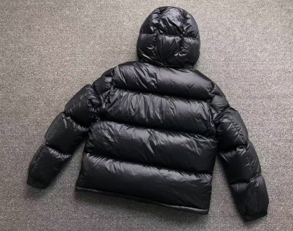 Moncler Logo Shiny Puffer Jacket Dark Navy
