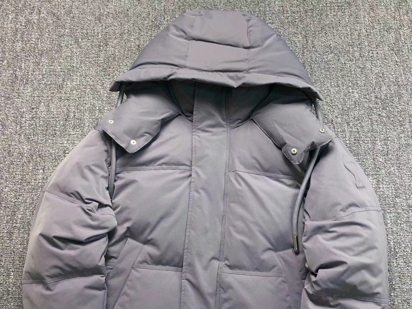 Ami Logo Puffer Jacket Grey