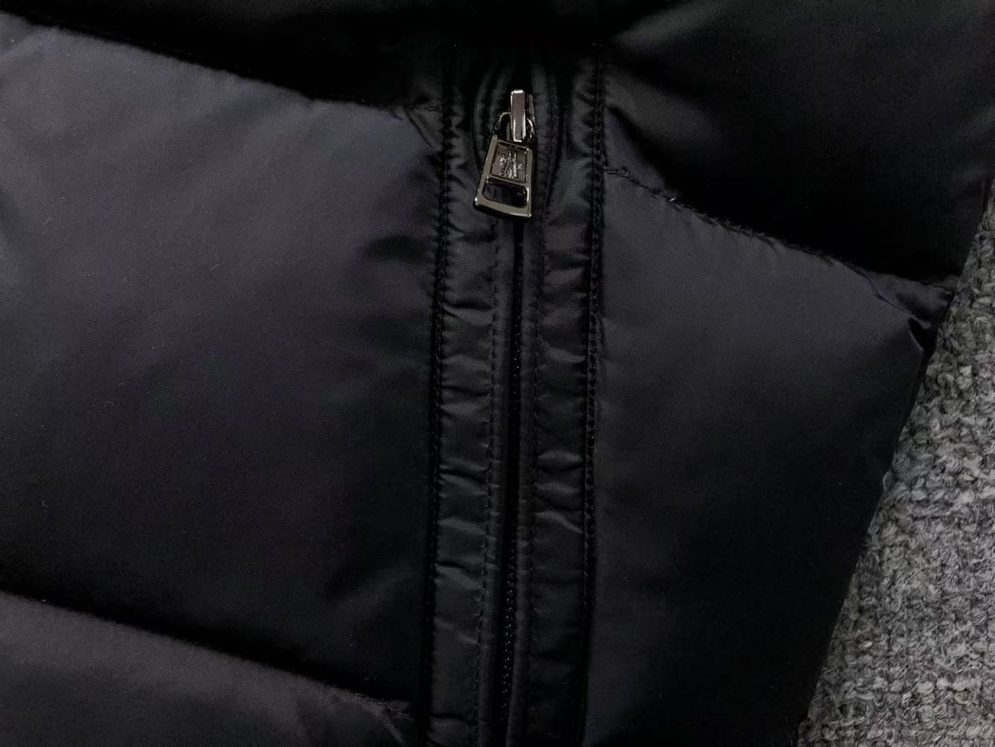 Moncler Faux Logo Puffer Jacket Black