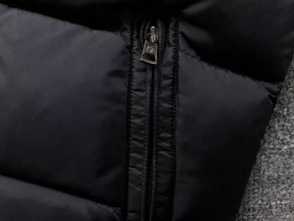 Moncler Faux Logo Puffer Jacket Black