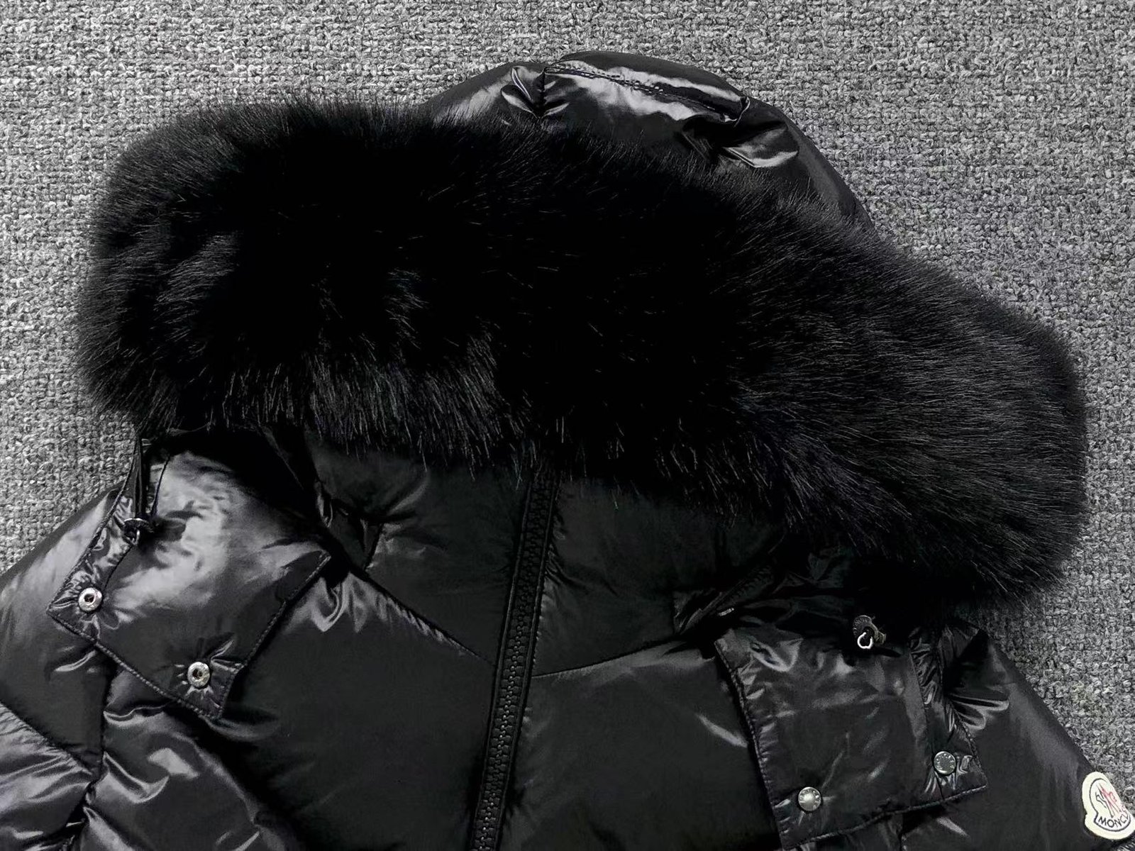 Moncler Faux Logo Puffer Jacket Black