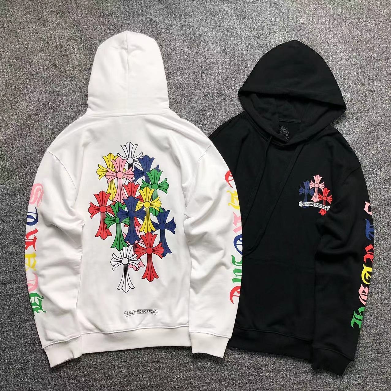 Chrome Hearts Colorfull Crosses Hoodie White