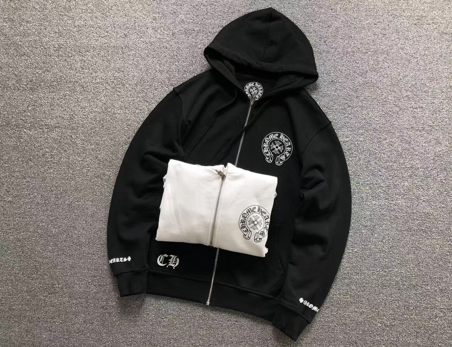 Chrome Hearts Los Angeles Zip Up Hoodie White