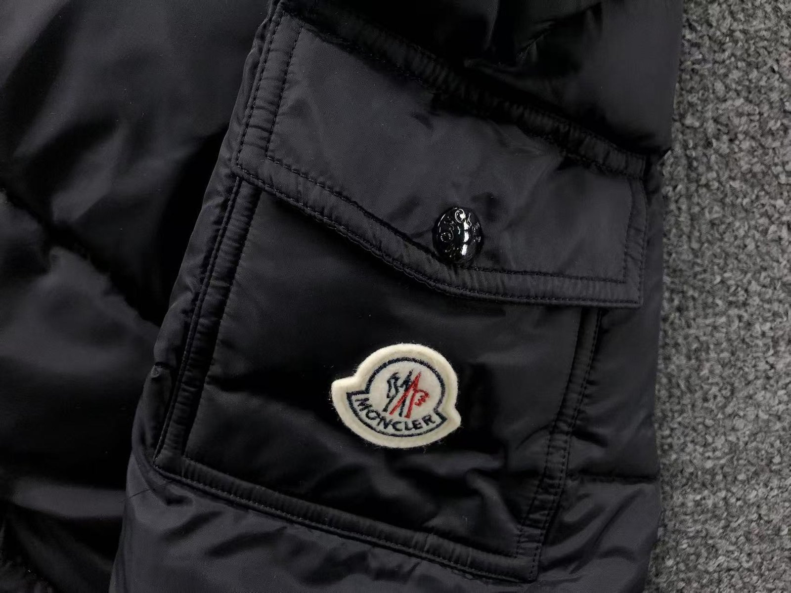 Moncler Faux Logo Puffer Jacket Black