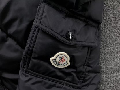 Moncler Faux Logo Puffer Jacket Black