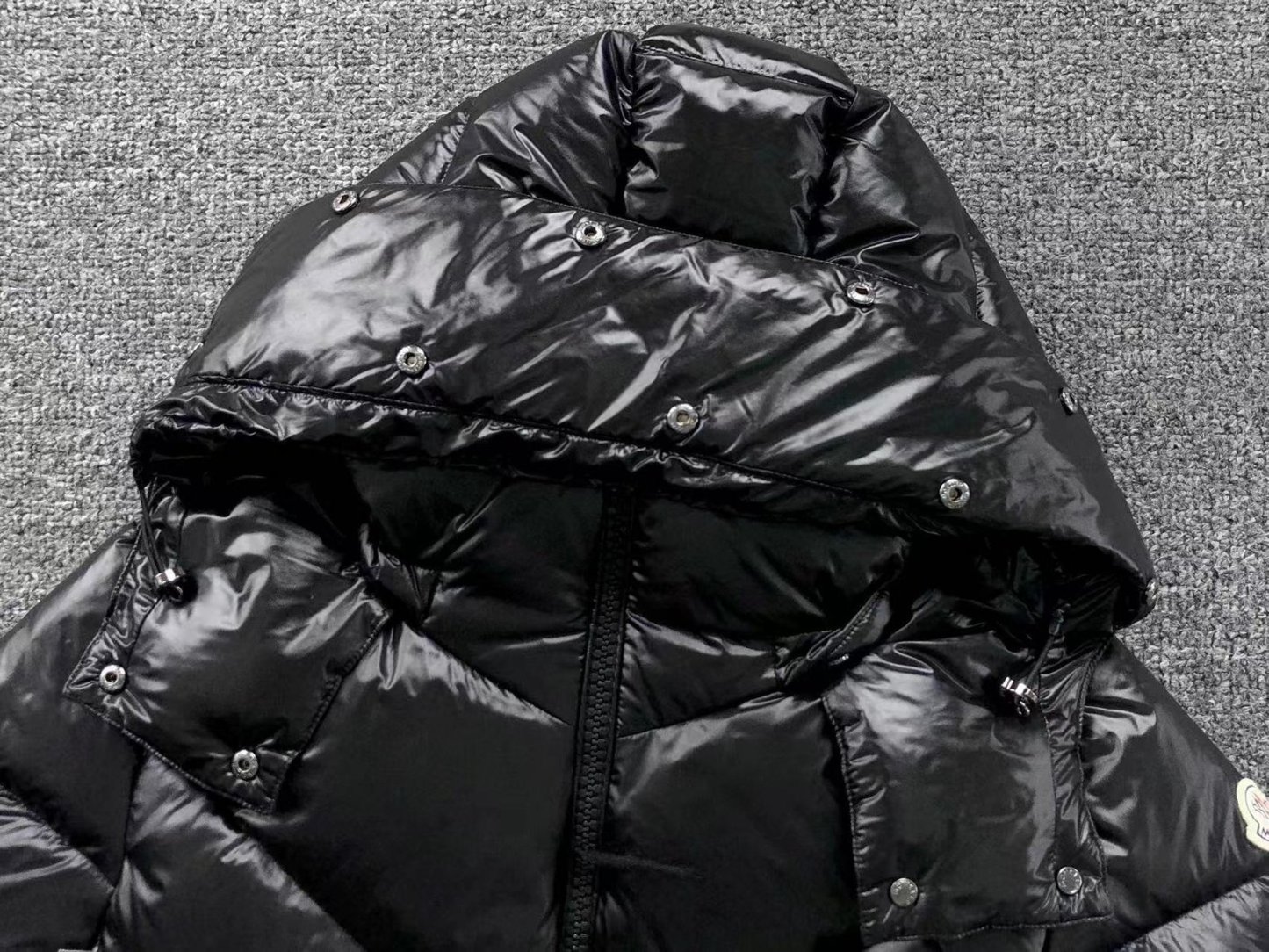 Moncler Faux Logo Puffer Jacket Black