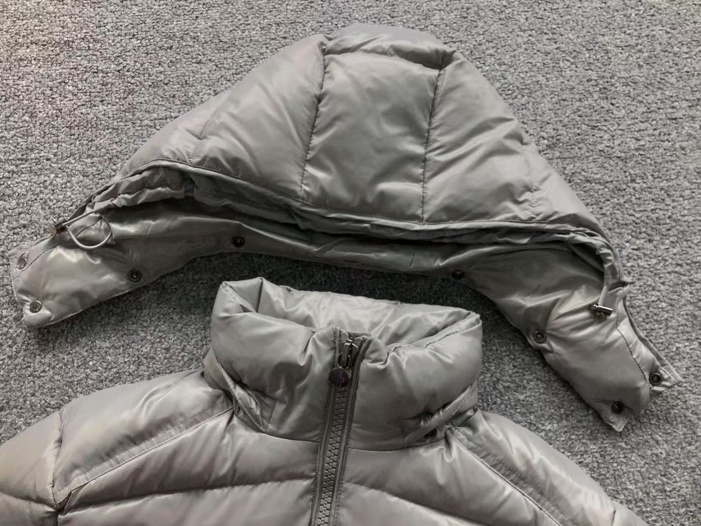 Moncler Logo Puffer Jacket Grey