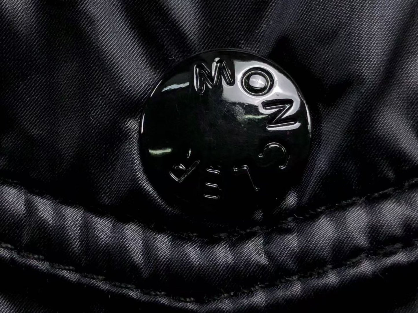 Moncler Logo Shiny Puffer Jacket Dark Navy