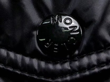 Moncler Logo Shiny Puffer Jacket Dark Navy