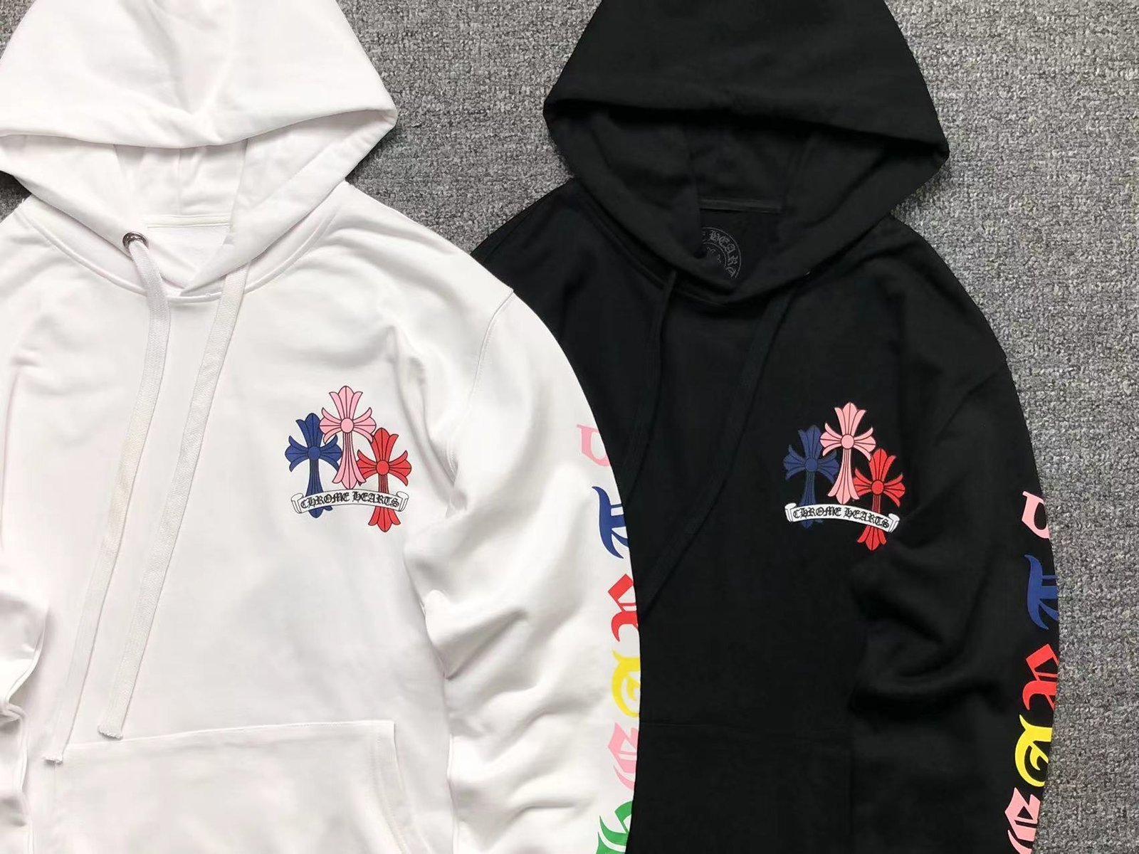 Chrome Hearts Colorfull Crosses Hoodie White