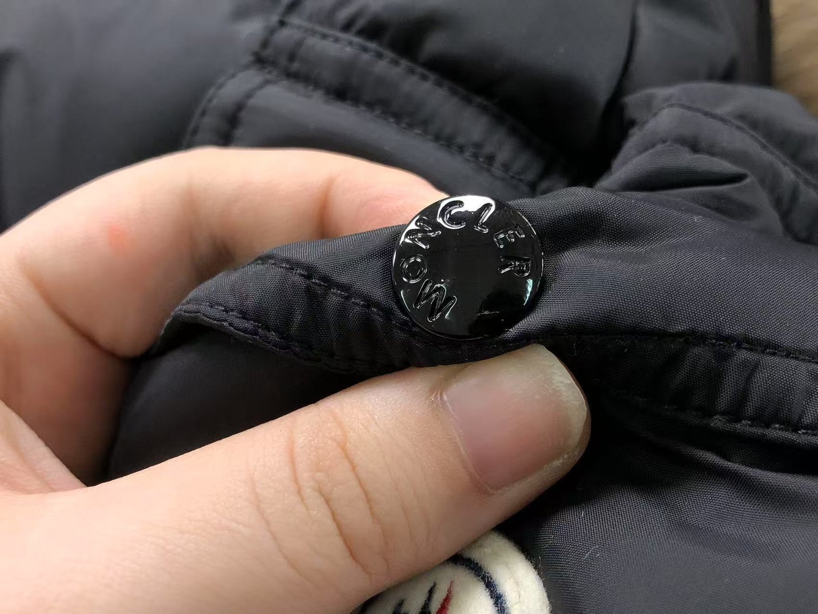 Moncler Faux Logo Puffer Jacket Black