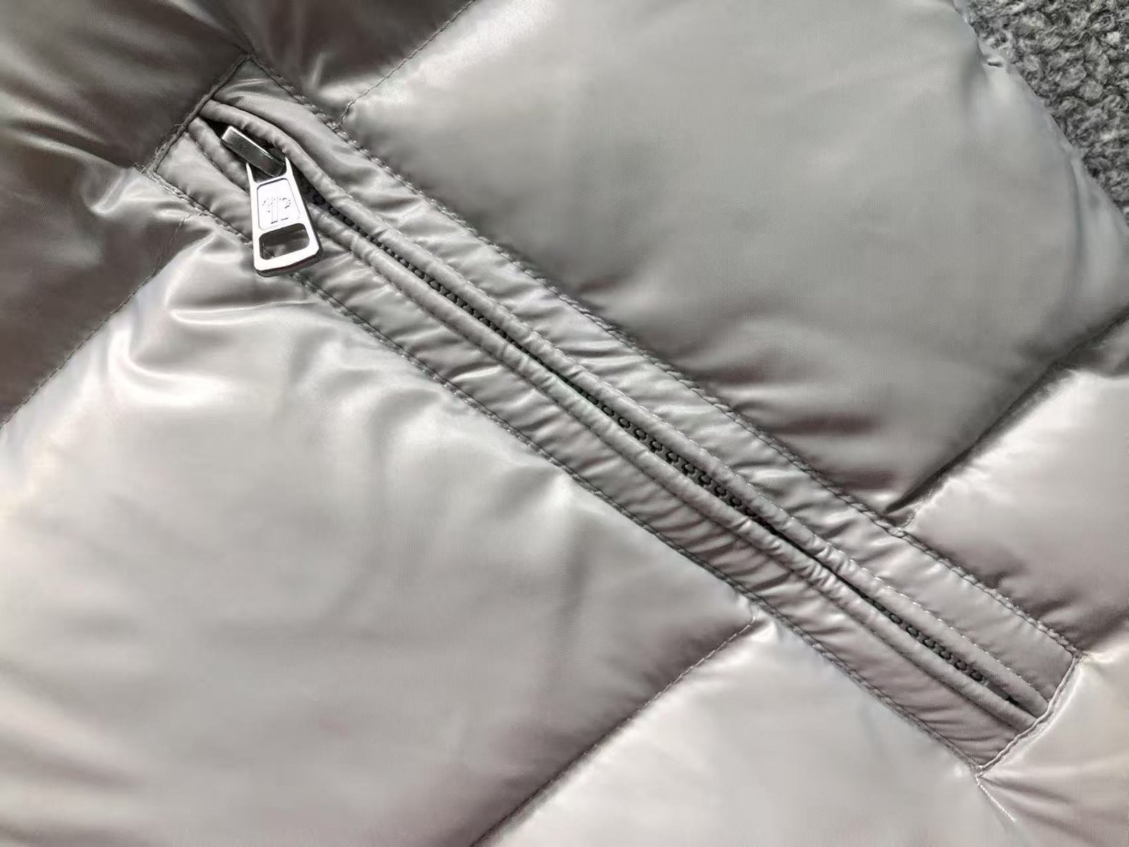 Moncler Logo Puffer Jacket Grey