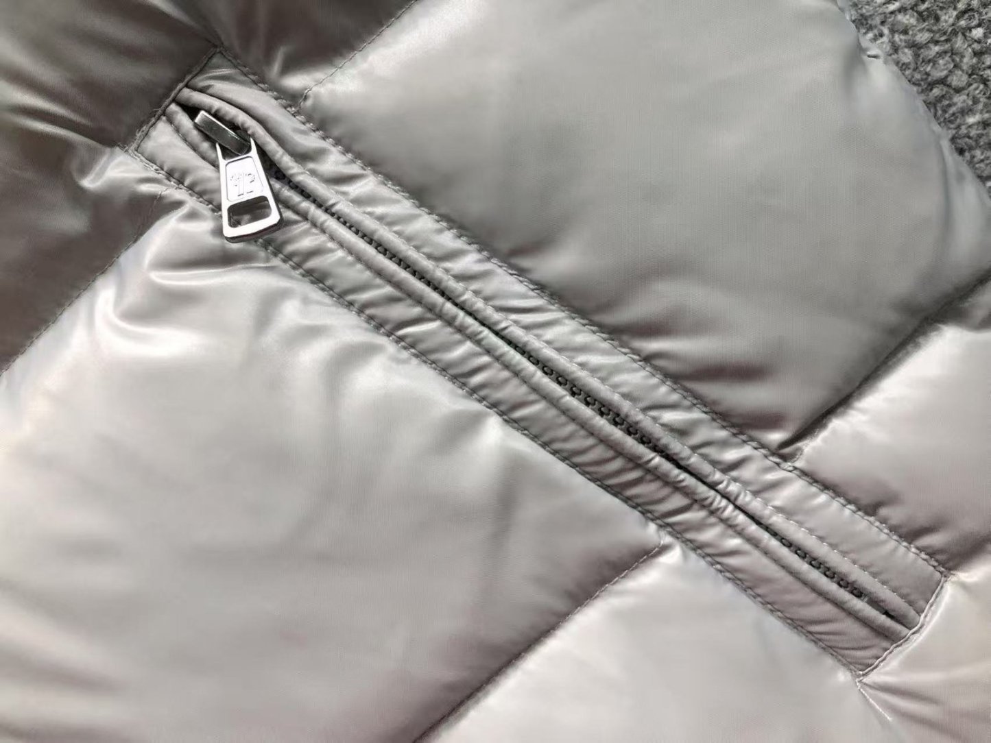 Moncler Logo Puffer Jacket Grey