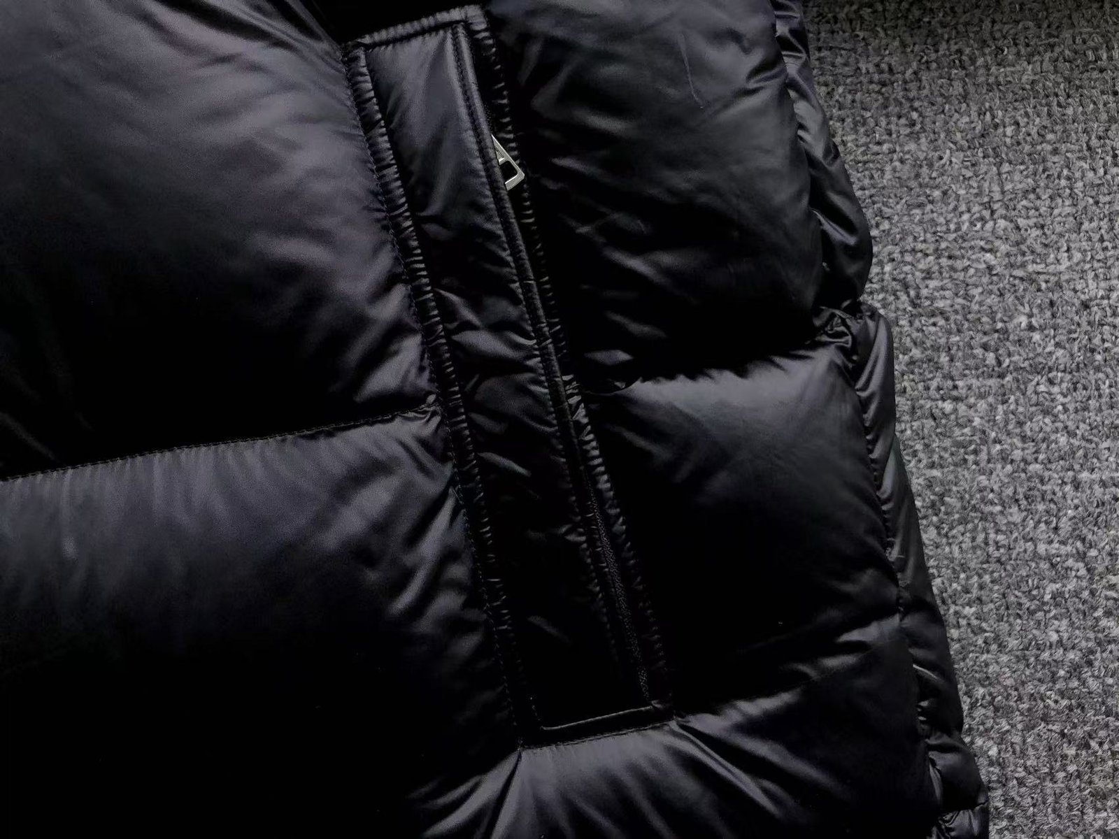 Moncler Logo Shiny Puffer Jacket Dark Navy