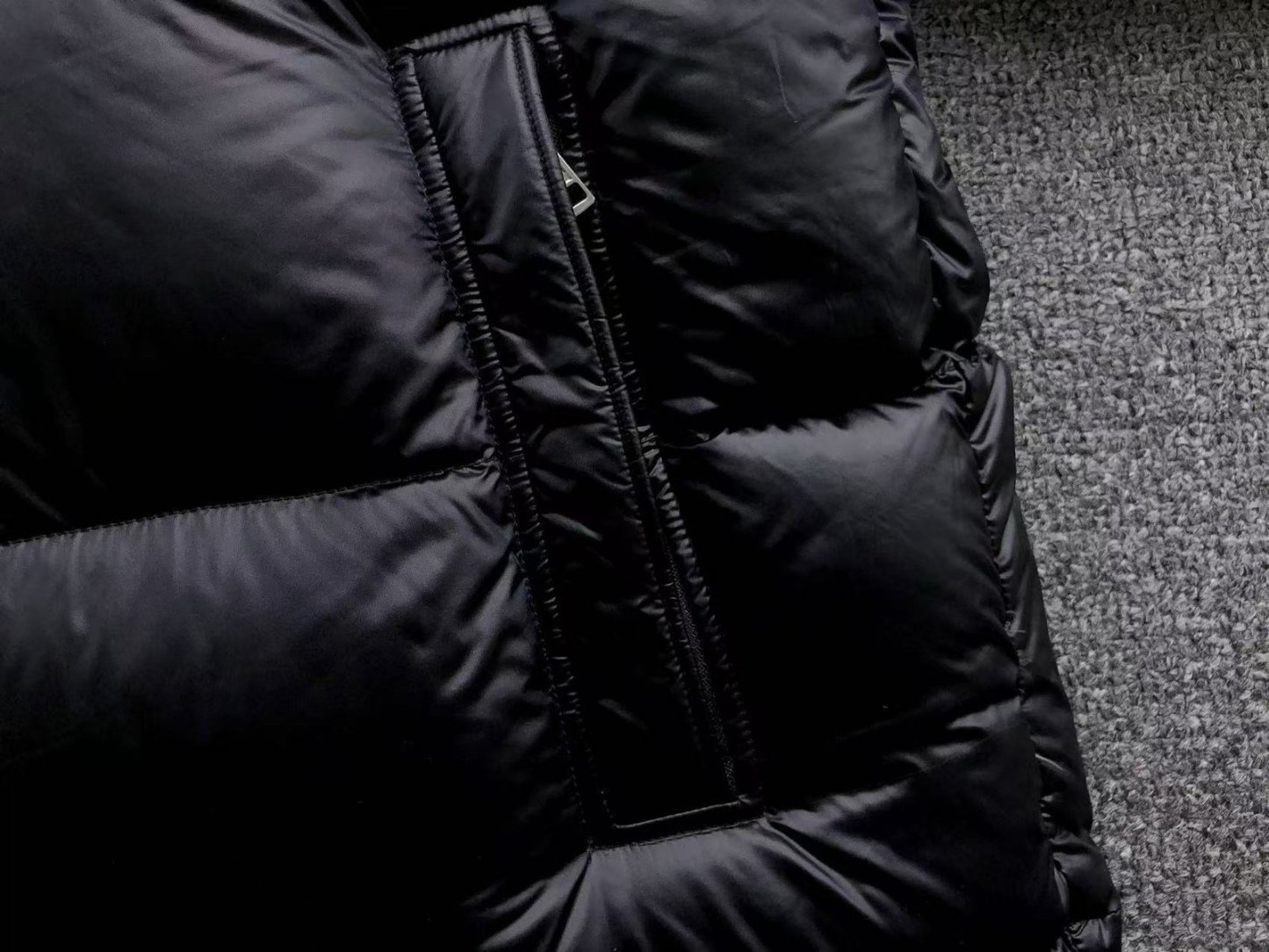 Moncler Logo Shiny Puffer Jacket Dark Navy